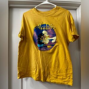 Vibrant Yellow Short Sleeve Tee with Aladdin Graphic